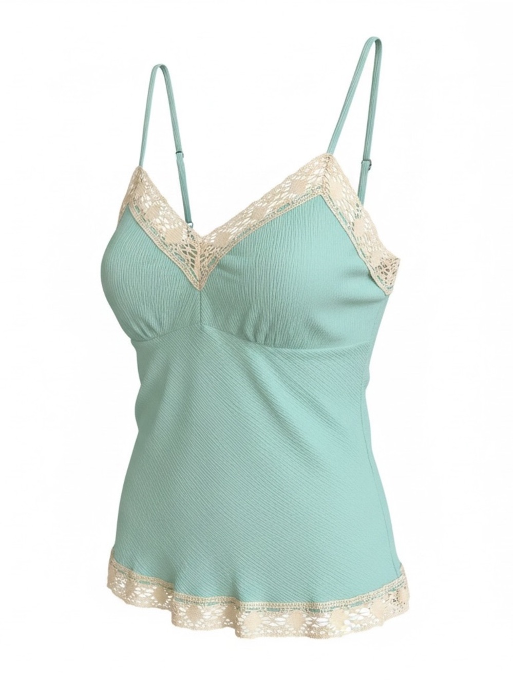 Gold Hawk 💯 silk aqua mint cami